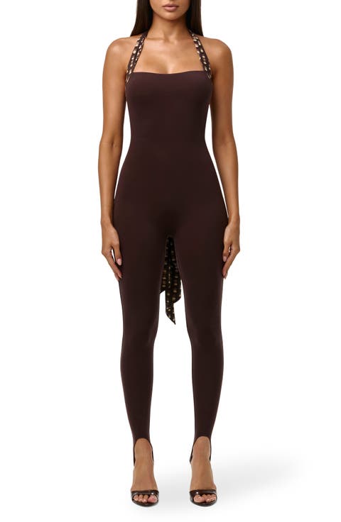 Chiffon Strap Stirrup Jumpsuit