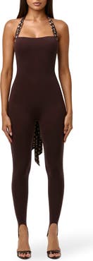 Naked Wardrobe Chiffon Strap Stirrup Jumpsuit