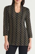 Ming Wang Art Deco Metallic Tunic