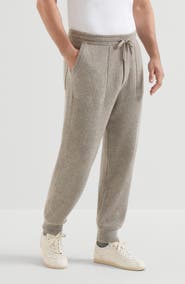 Brunello Cucinelli Cashmere English rib knit joggers