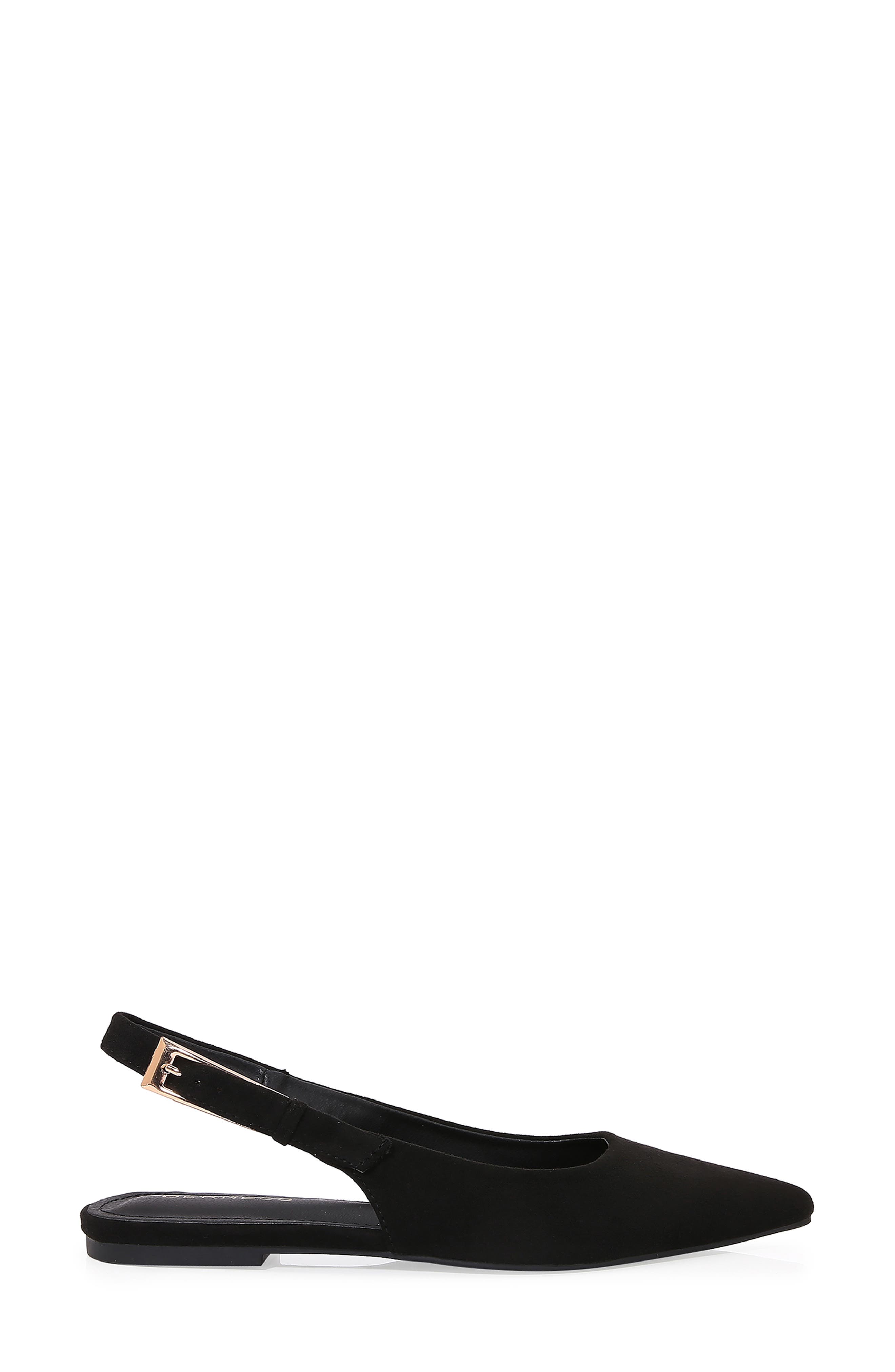 BERNESS Caitriona Pointed Toe Slingback Flat, Alternate, color, Black Sde