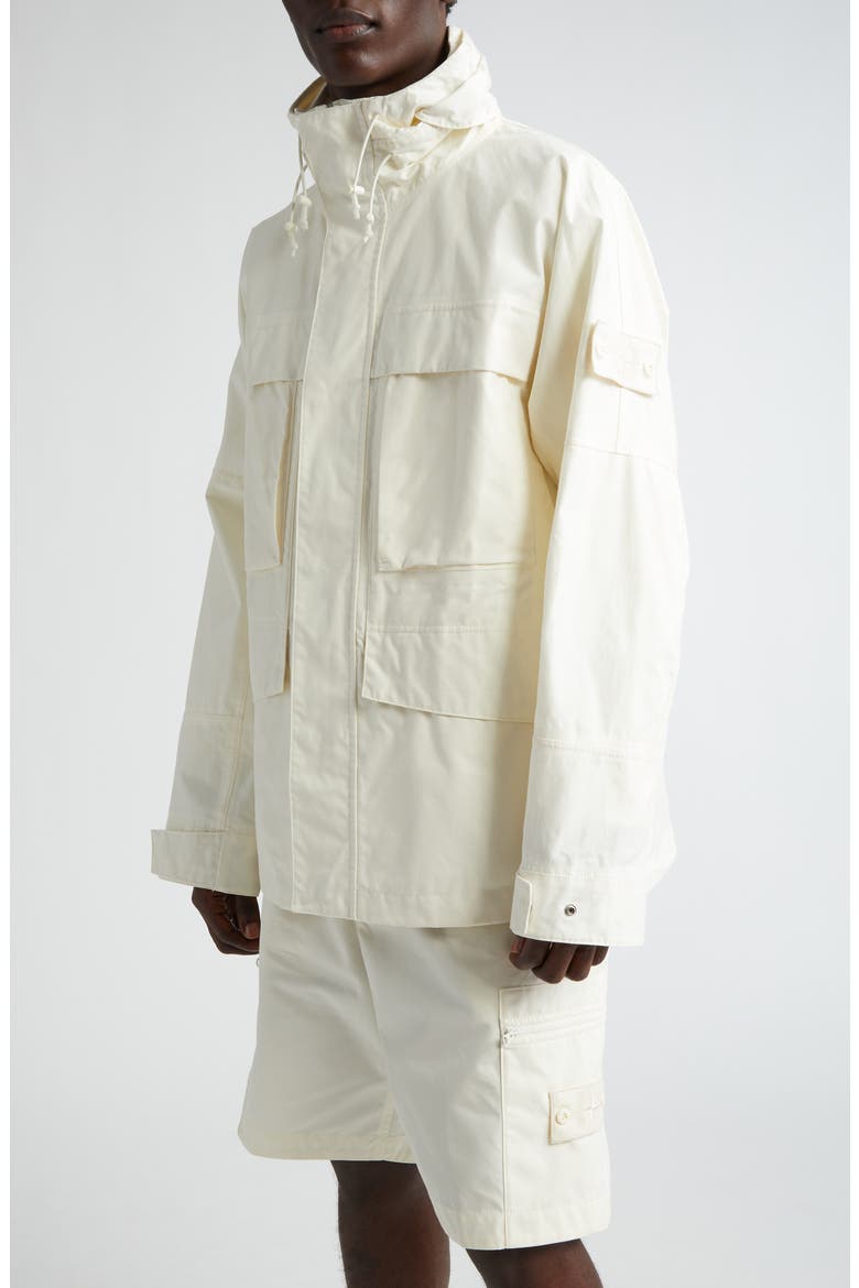 Ghost Cotton Utility Jacket with Stowaway Hood, Alternate, color, NATURAL