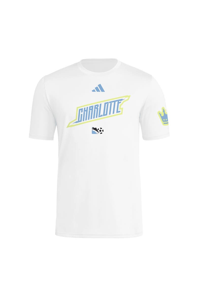 Men's adidas White Charlotte FC 2025 Archive Collection Jersey Hook T-Shirt, Alternate, color, White