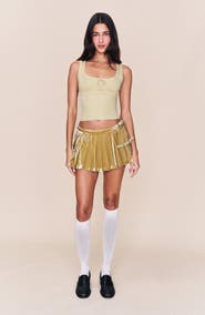 Guizio Rylan Velvet Mini Skirt