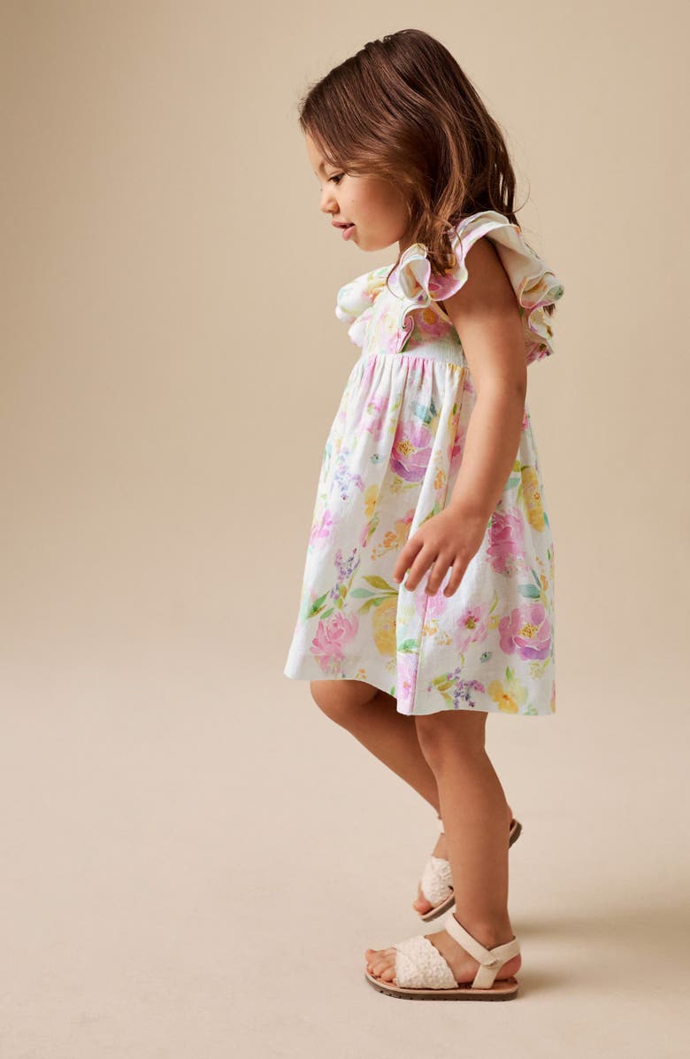 NEXT Kids' Romantic Floral Ruffle Dress, Alternate, color, Pink