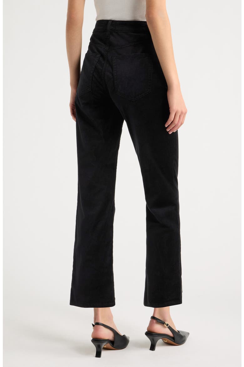 Le Sleek Velvet Ankle Straight Leg Pants, Alternate, color, BLACK