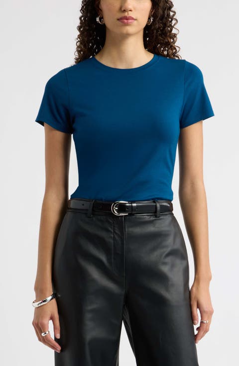 Pima Cotton Blend Crewneck T-Shirt