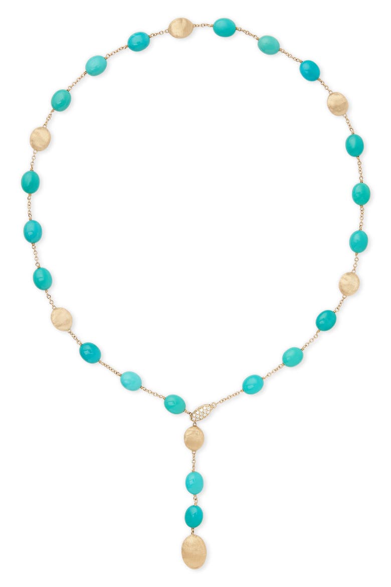 Siviglia 18K Yellow Gold Lariat Necklace with Turquoise, Alternate, color, 18K YELLOW GOLD