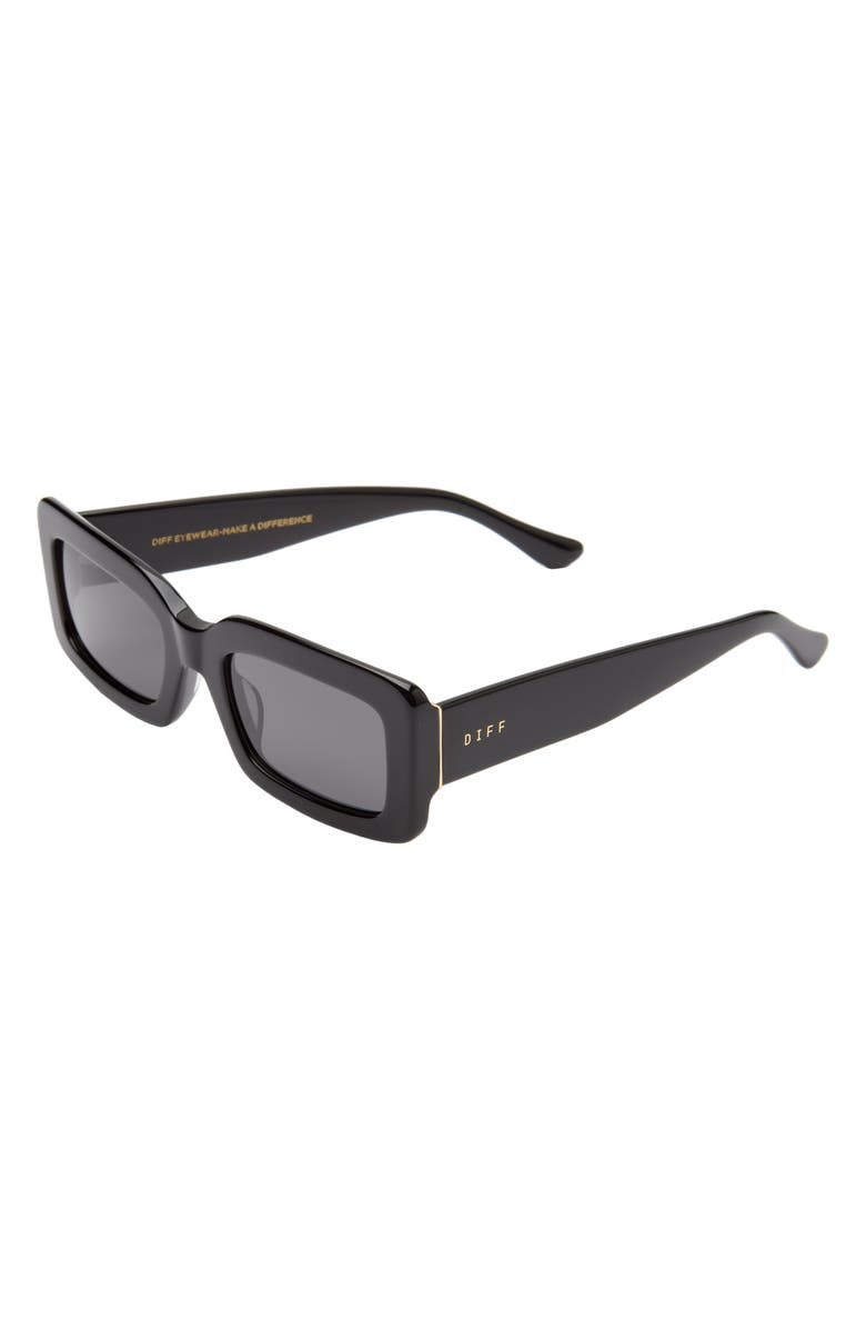 DIFF Indy 51mm Polarized Rectangular Sunglasses, Alternate, color, Grey/ Black