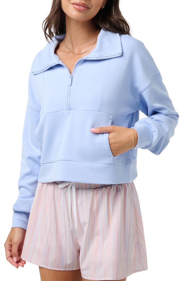 TravisMathew Skyloft Half Zip Top, Main, color, Brunnera Blue