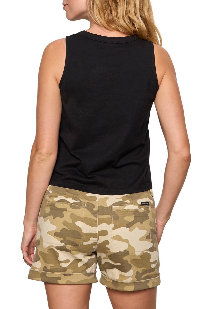 Sanctuary Campari Embellished Organic Cotton Tank, Alternate, color, Black