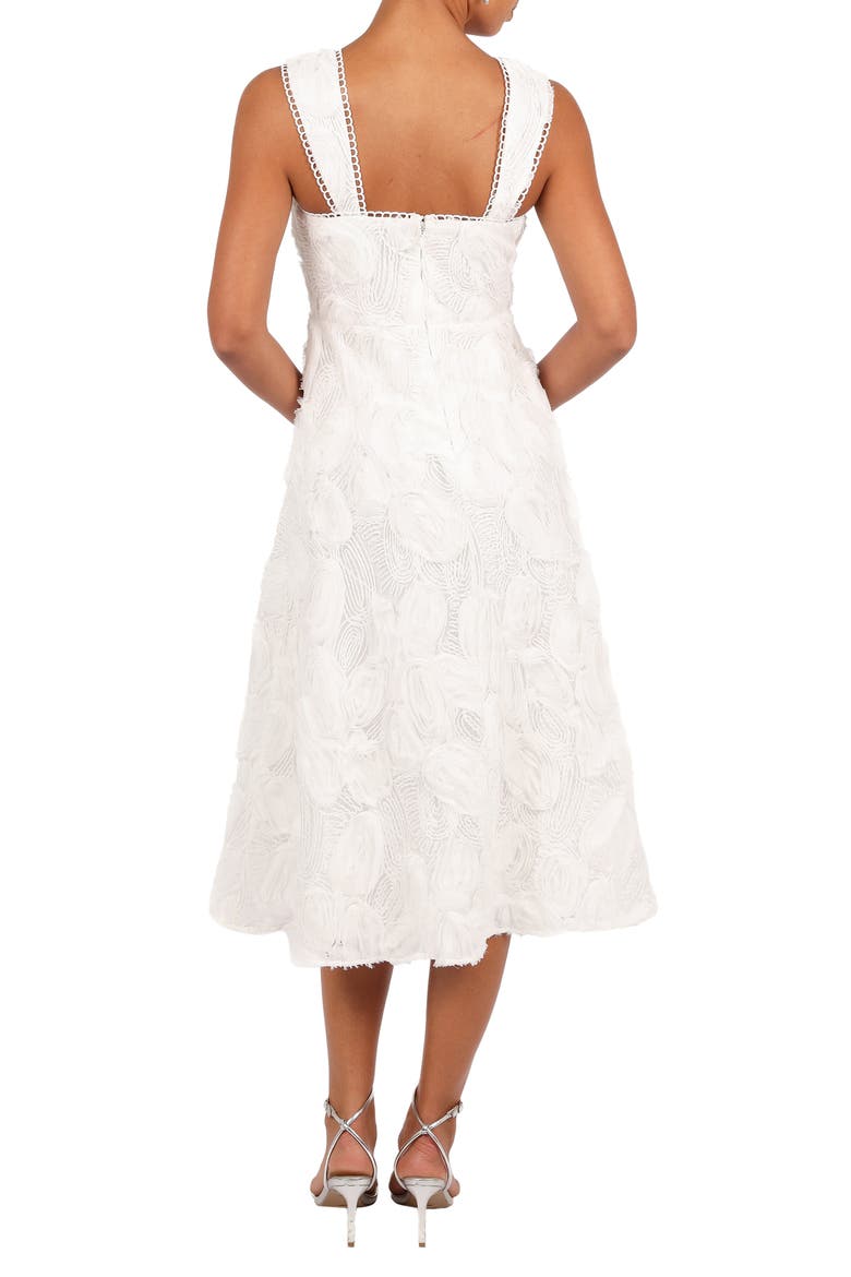 Gabbie Floral Corded Lace Midi Dress, Alternate, color, WHITE