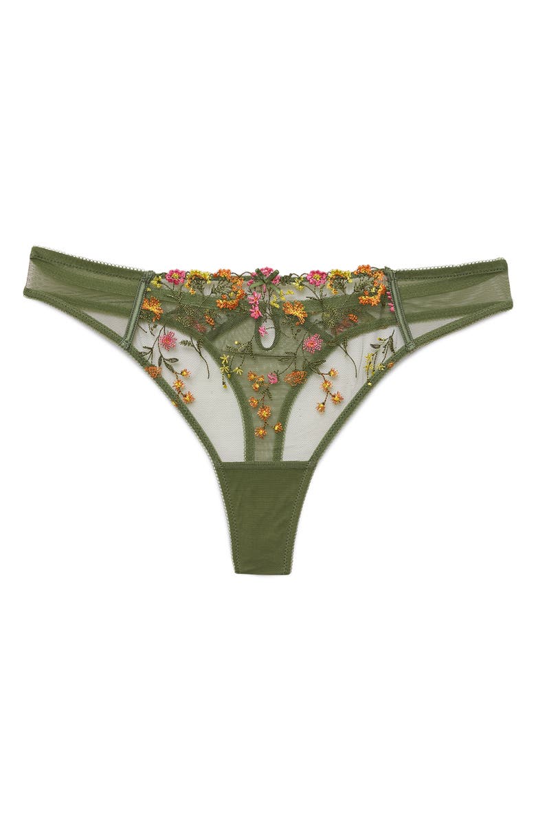 Etam Gourmandise Thong, Alternate, color, Green