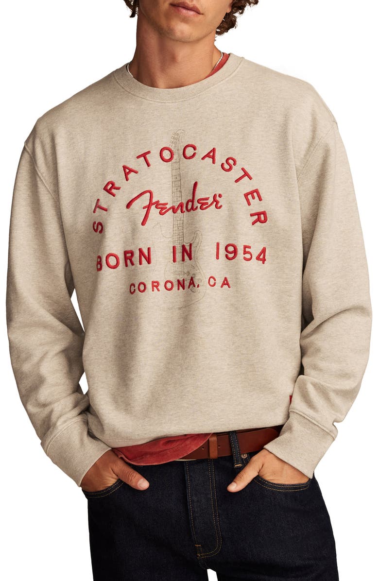 Lucky Brand Fender Stratocaster Embroidered Graphic Sweatshirt, Main, color, 