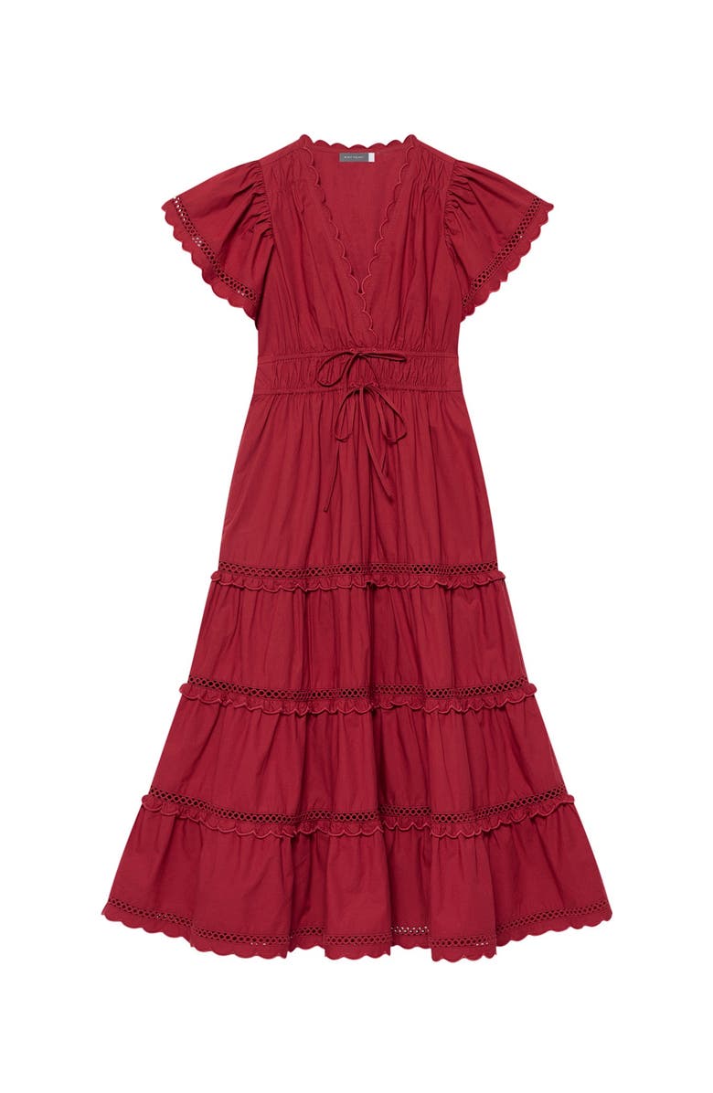 MINT VELVET Cotton Ruffle Maxi Dress, Alternate, color, Red