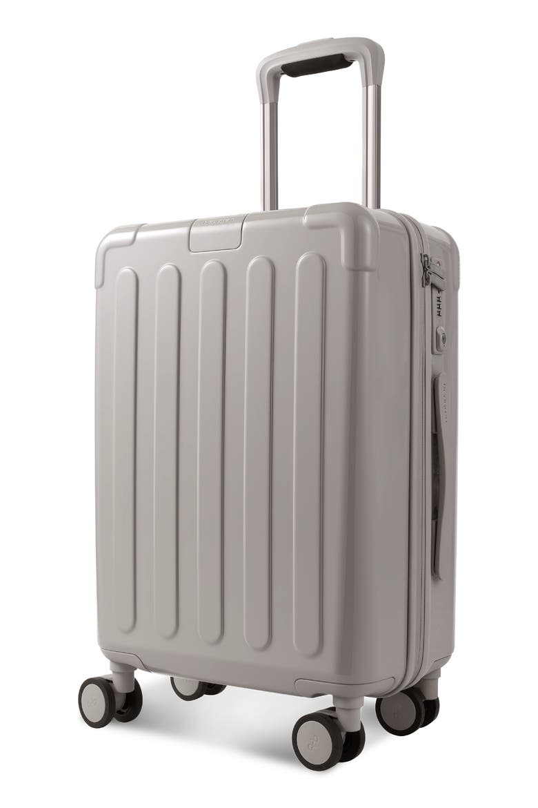 Nostos Glossy Spinner Carry-On, Alternate, color, PEBBLE