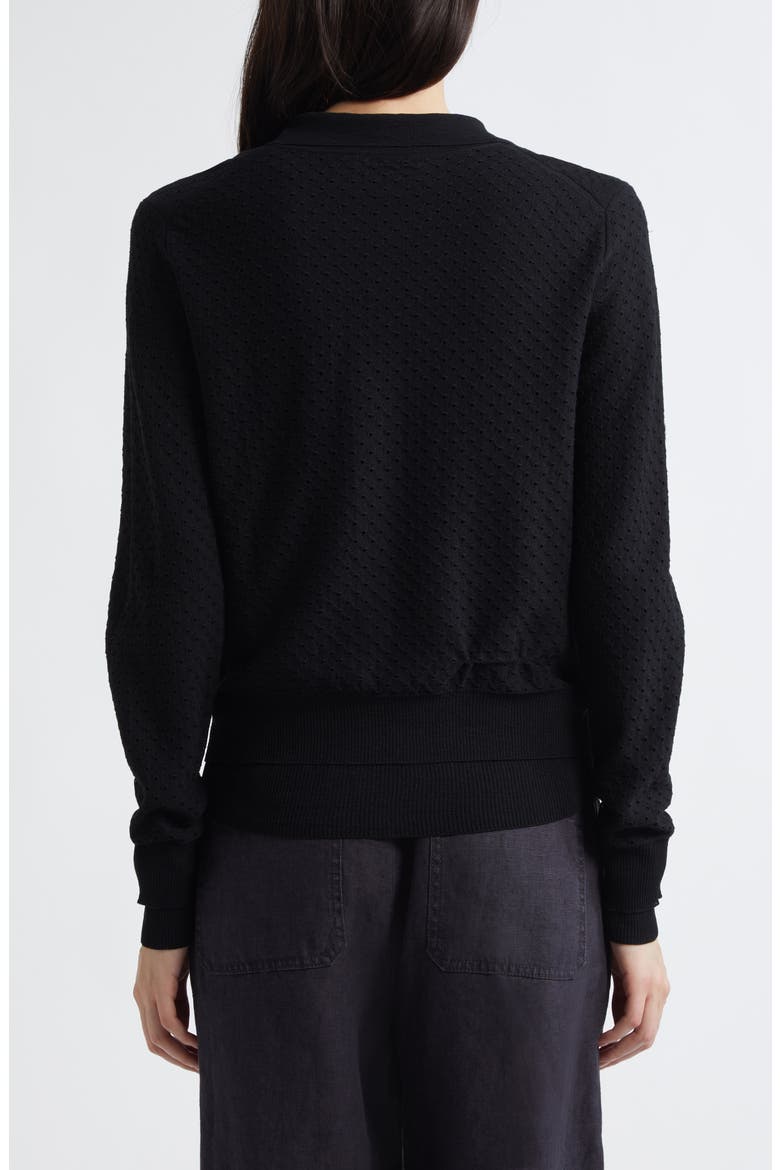 Double Layer Organic Cotton Blend Cardigan, Alternate, color, BLACK