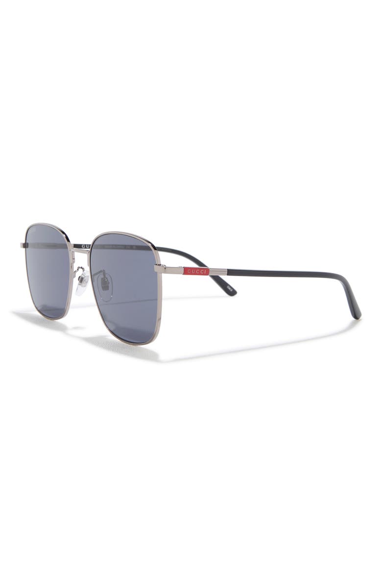 58mm Square Sunglasses, Alternate, color, RUTHENIUM BLACK GREY