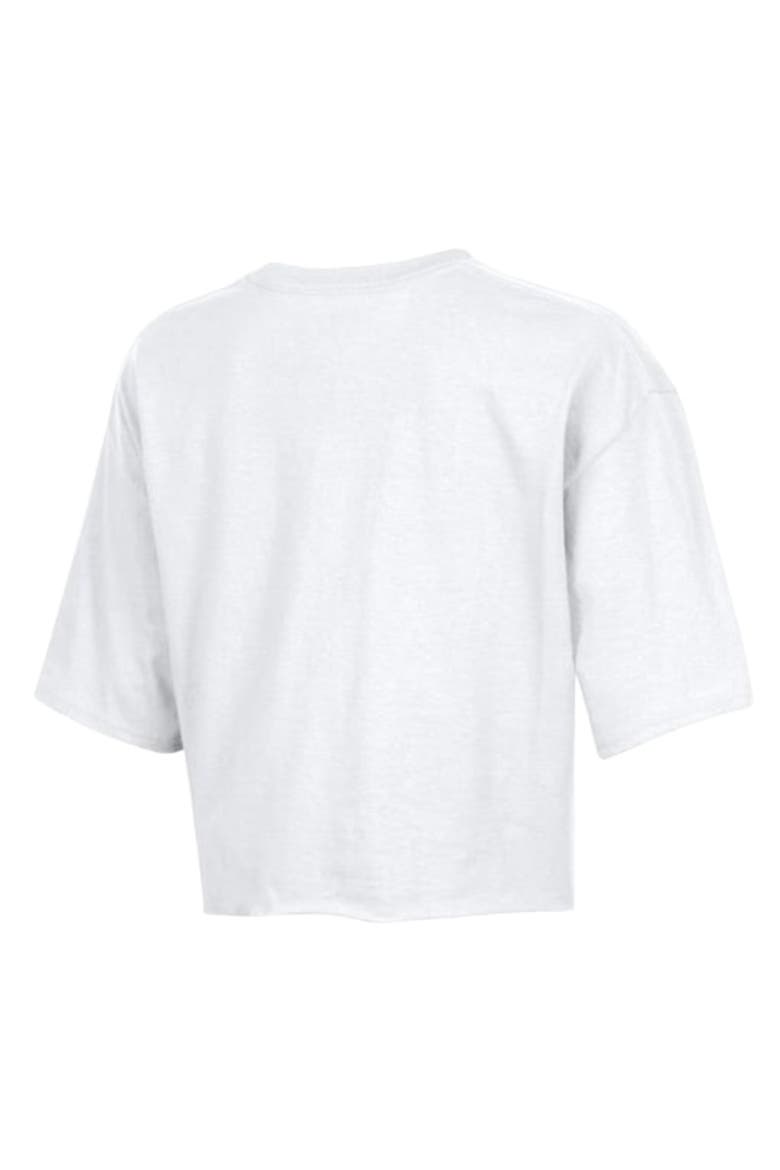 Women's Champion  White Cleveland Guardians Boyfriend Cropped Americana T-Shirt, Alternate, color, White