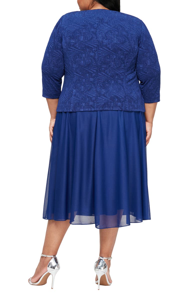 Alex Evenings Glitter Mock Two-Piece Dress with Jacket, Alternate, color, 