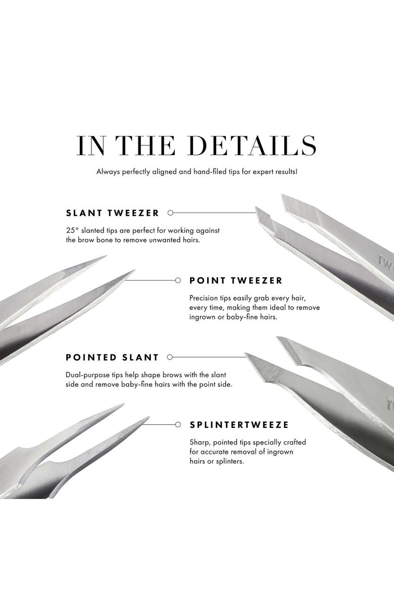 TWEEZERMAN Dusted Onyx Mini Slant Tweezer, Alternate, color, Dusted Onyx