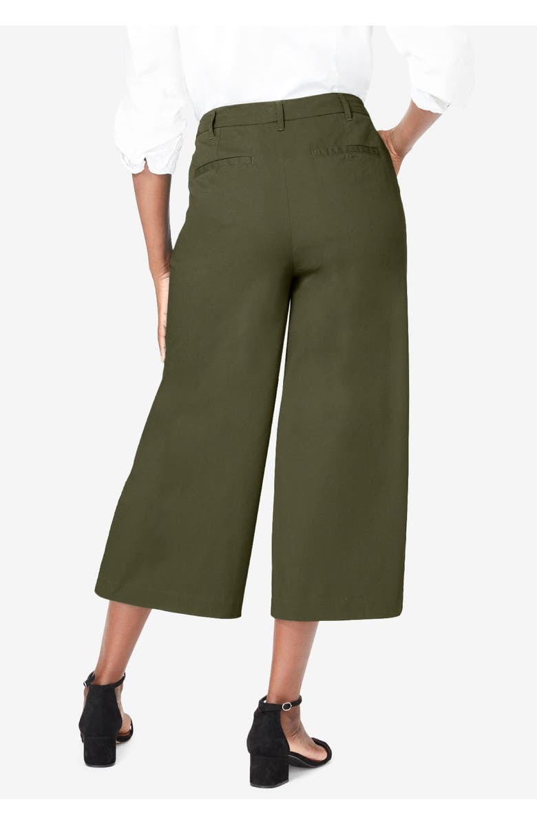 Jessica London Stretch Cotton Chino Wide-Leg Crop, Alternate, color,