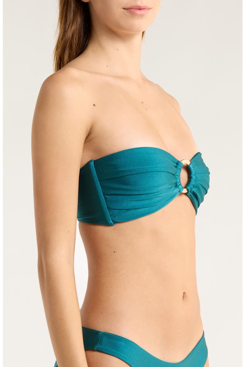Strapless Bandeau Bikini Top, Alternate, color, LAGUNA HAZE