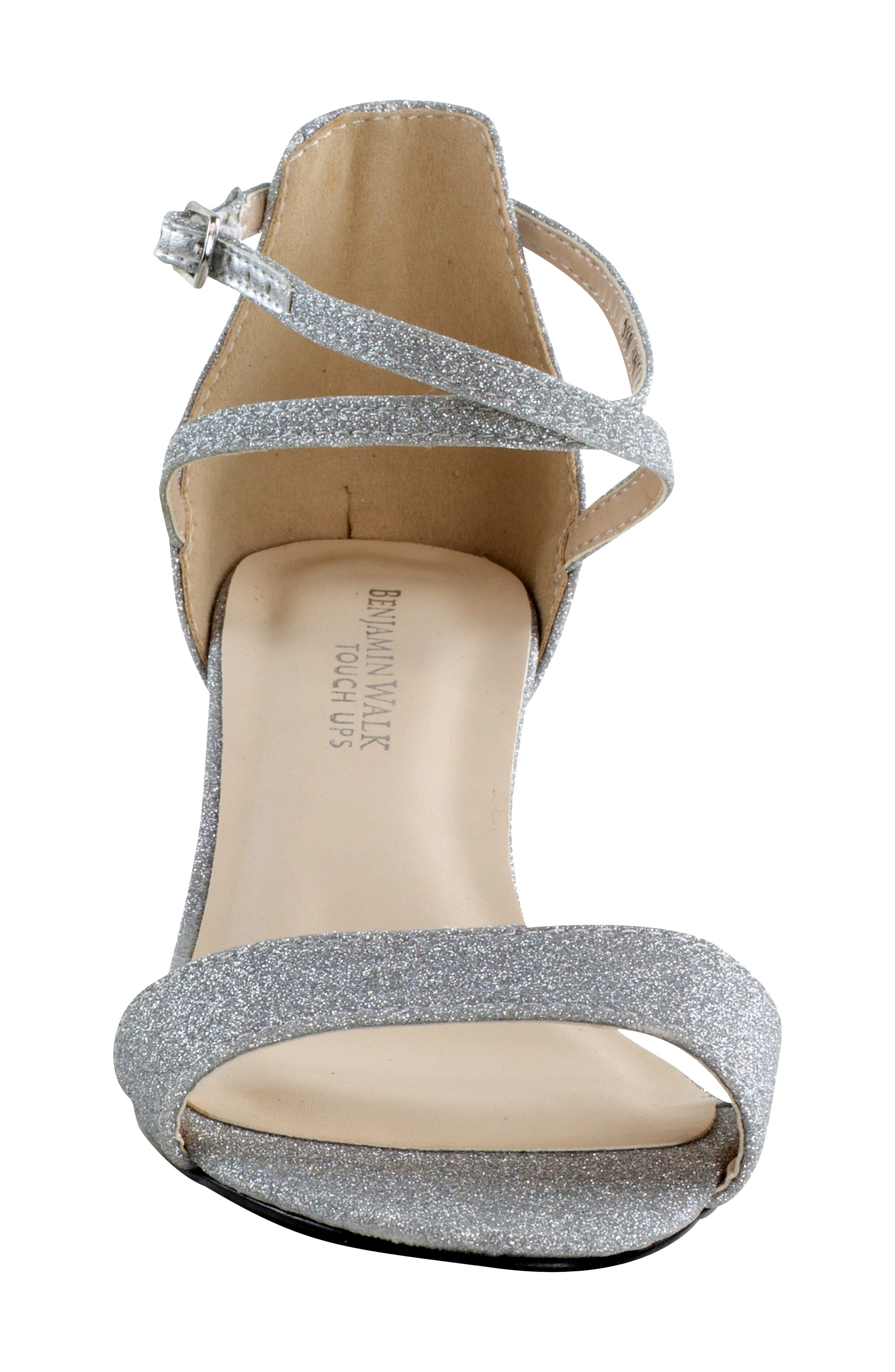 Touch Ups Jackie Block Heel Sandal, Alternate, color, Silver