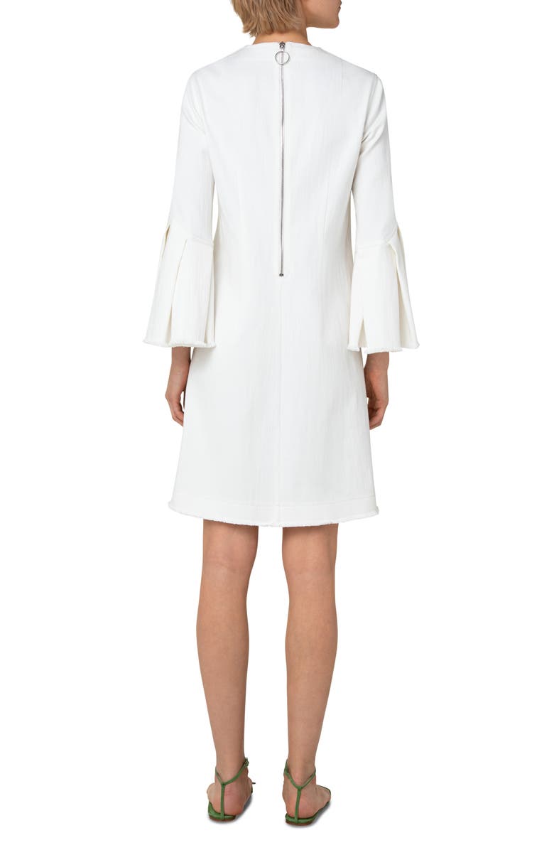 Akris punto Flounce Cuff Denim Shift Dress, Alternate, color,