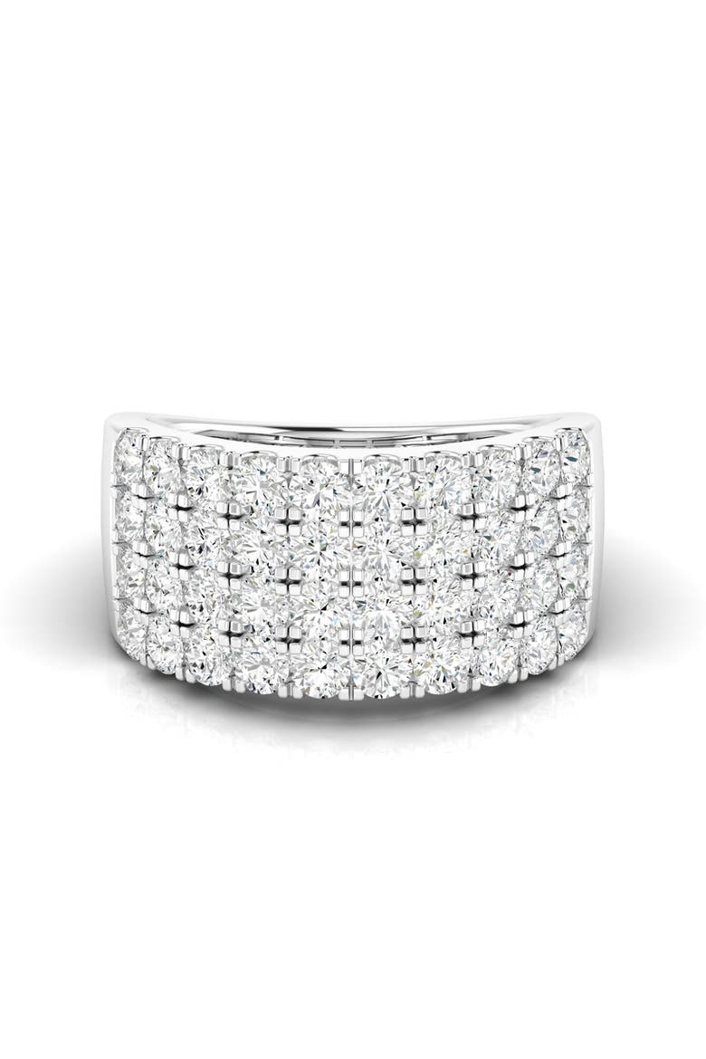Four Row Statement Lab Diamond Band in 14K, Main, color, White Gold