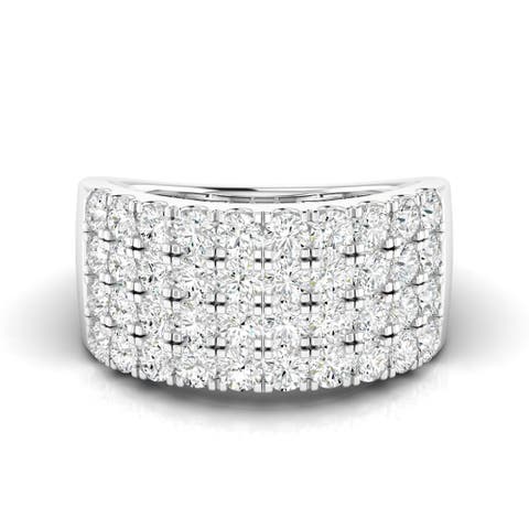 Four Row Statement Lab Diamond Band in 14K