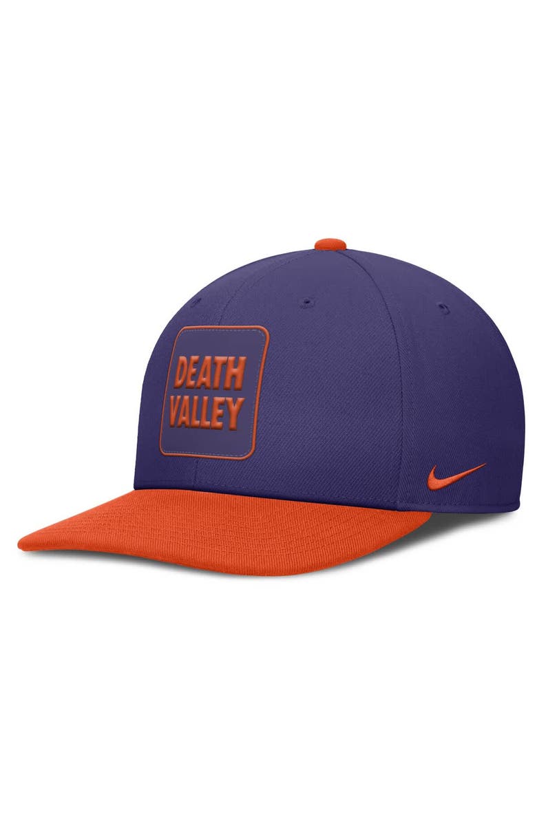 Nike Men's Nike Purple/Orange Clemson Tigers 2025 Sideline Campus Pro Local Snapback Hat, Main, color, Purple