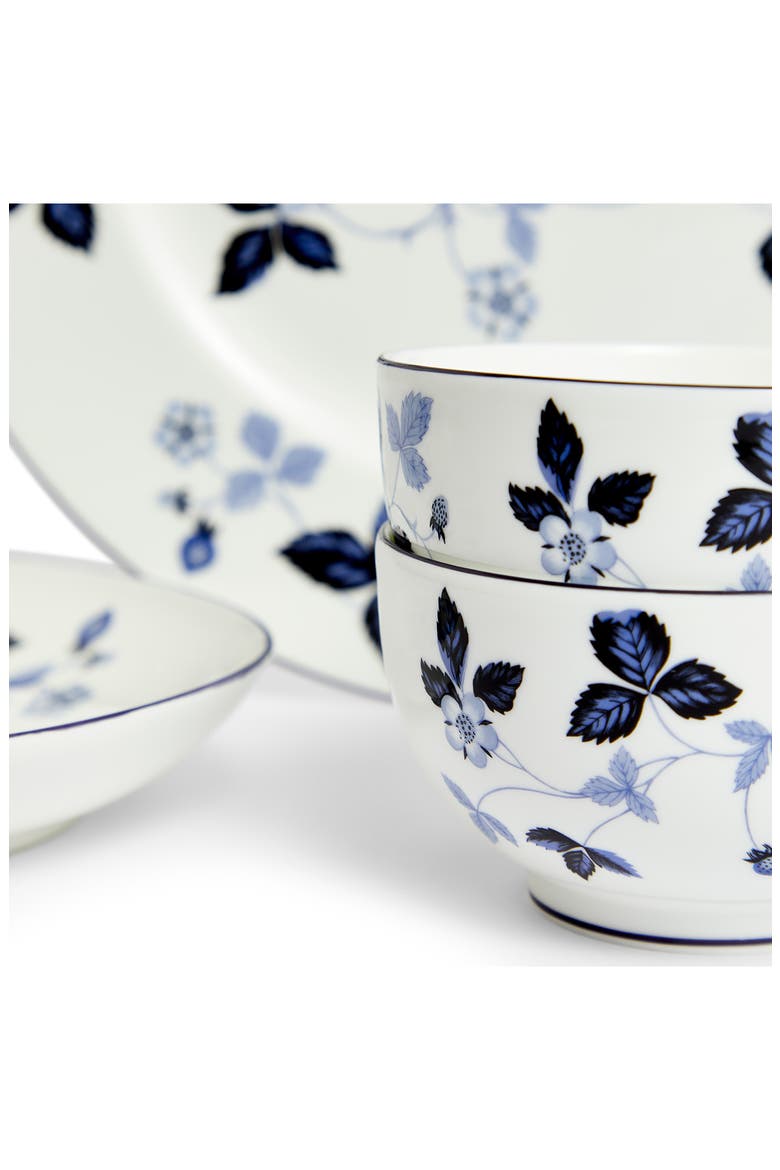 Wild Strawberry 15-Piece Bone China Dinnerware Set, Alternate, color, BLUE