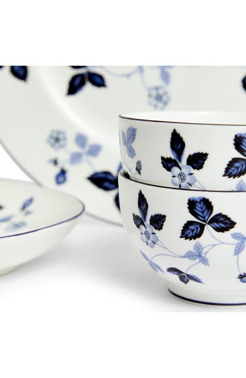 Wedgwood Wild Strawberry Inky Blue 15-piece Bone-china Dinnerware Set In Blue