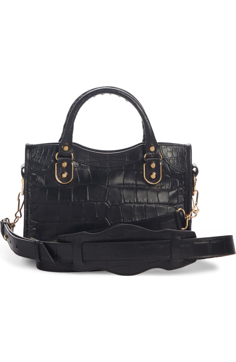 Balenciaga Mini City Metallic Edge Croc Embossed Leather Bag, Alternate, color,