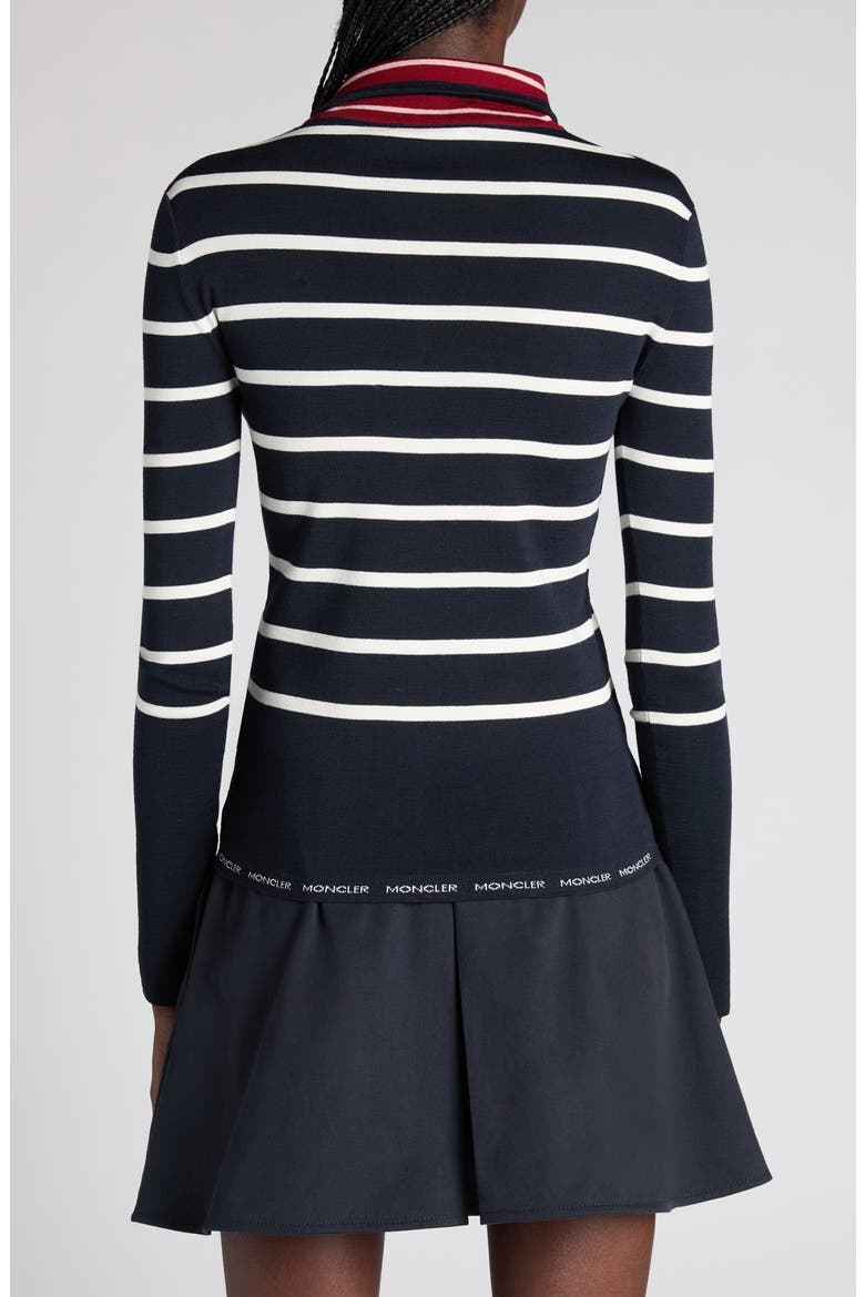 Stripe Virgin Wool Quarter Zip Pullover, Alternate, color, STRIPE