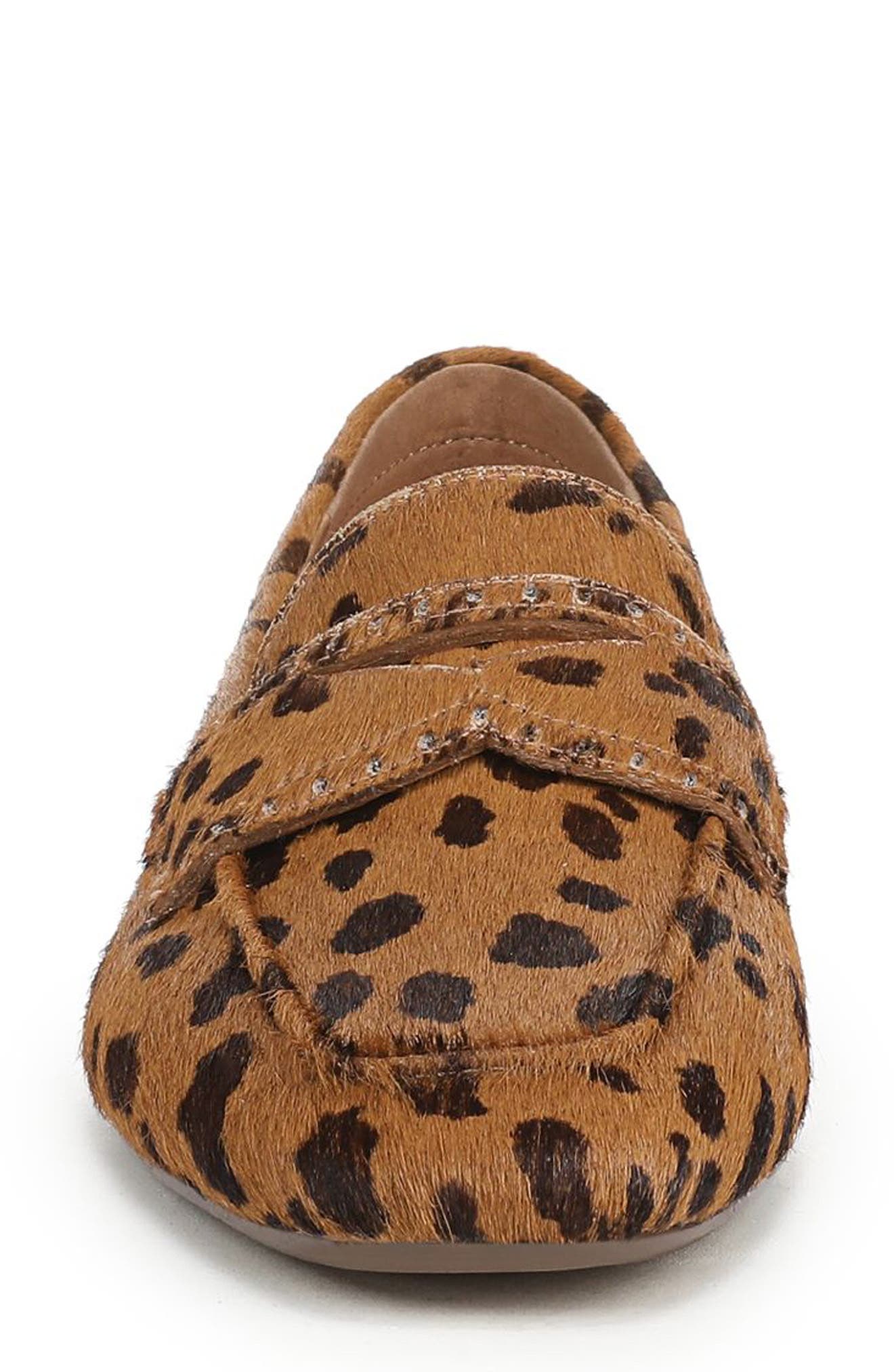 Sadie Penny Loafer, Alternate, color, TAN LEOPARD HAIRCALF