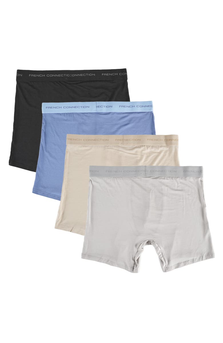 French Connection 4-Pack Modal Boxer Brief, Alternate, color, Blue Multi