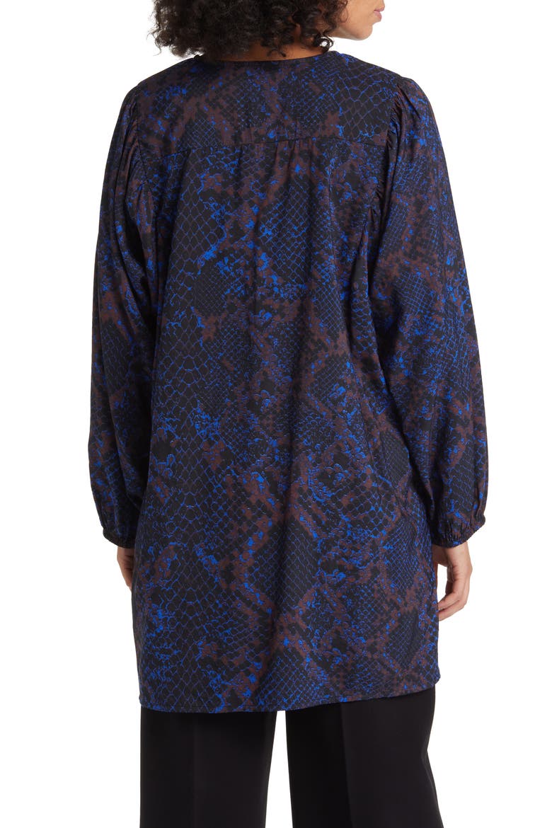 Gabriele Oversize Abstract Print Long Sleeve Tunic Top, Alternate, color, SURF THE WEB