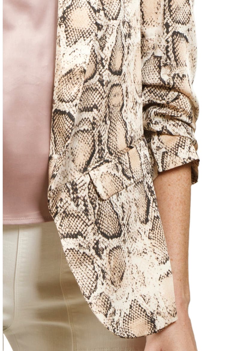 Nina Snake Print Blazer, Alternate, color, TAUPE