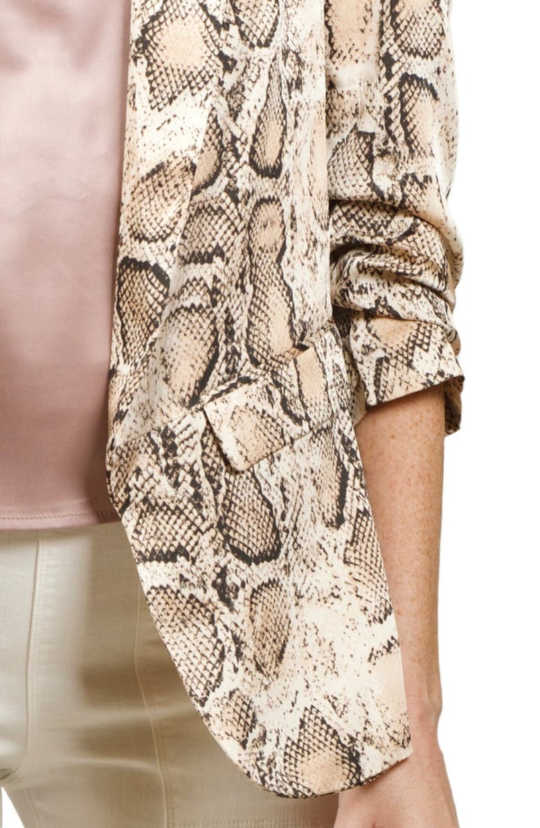 NIKKI LUND Nina Snake Print Blazer, Alternate, color, Taupe