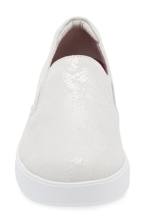 Munro Lennox Slip-on Sneaker In White Snake Print Suede