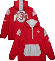 Mitchell & Ness Men's Mitchell & Ness Scarlet Ohio State Buckeyes Team 3.0 Anorak Half-Zip Hoodie
