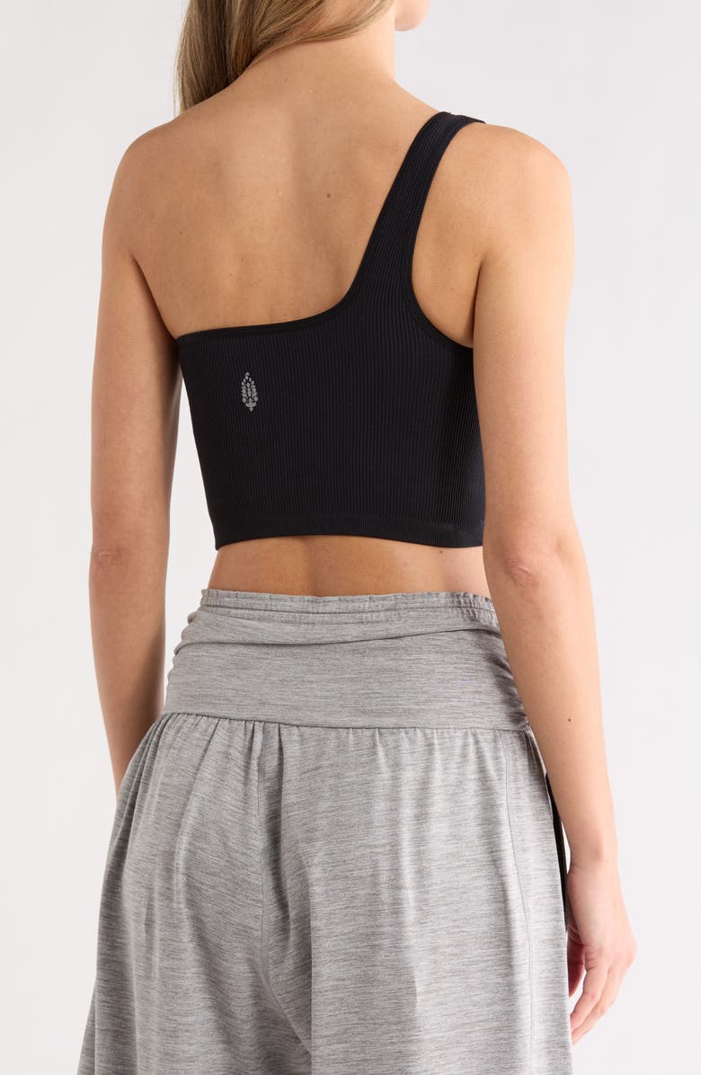 FP Movement by Free People Free Throw One-Shoulder Bra, Alternate, color, Black