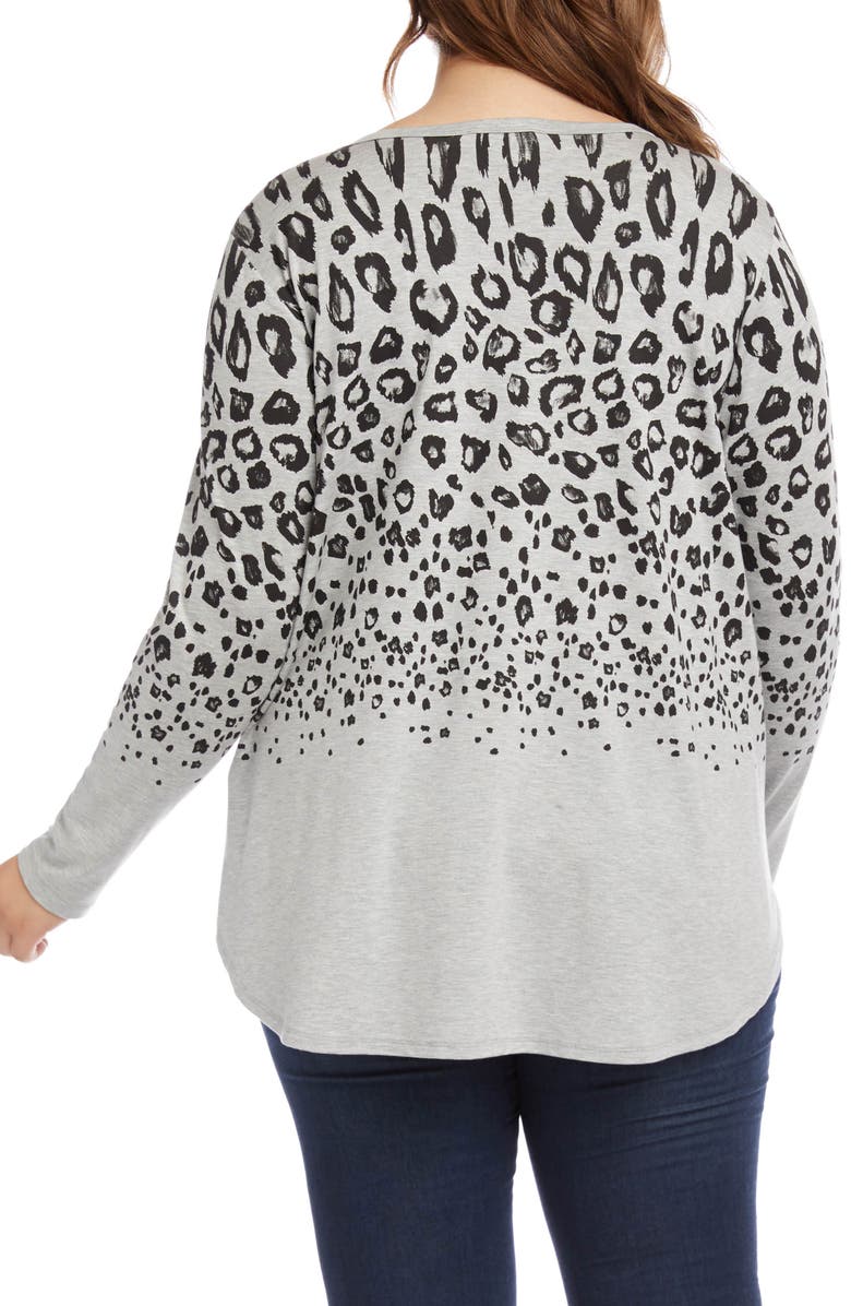 Karen Kane Print Shirttail Knit Top, Alternate, color,