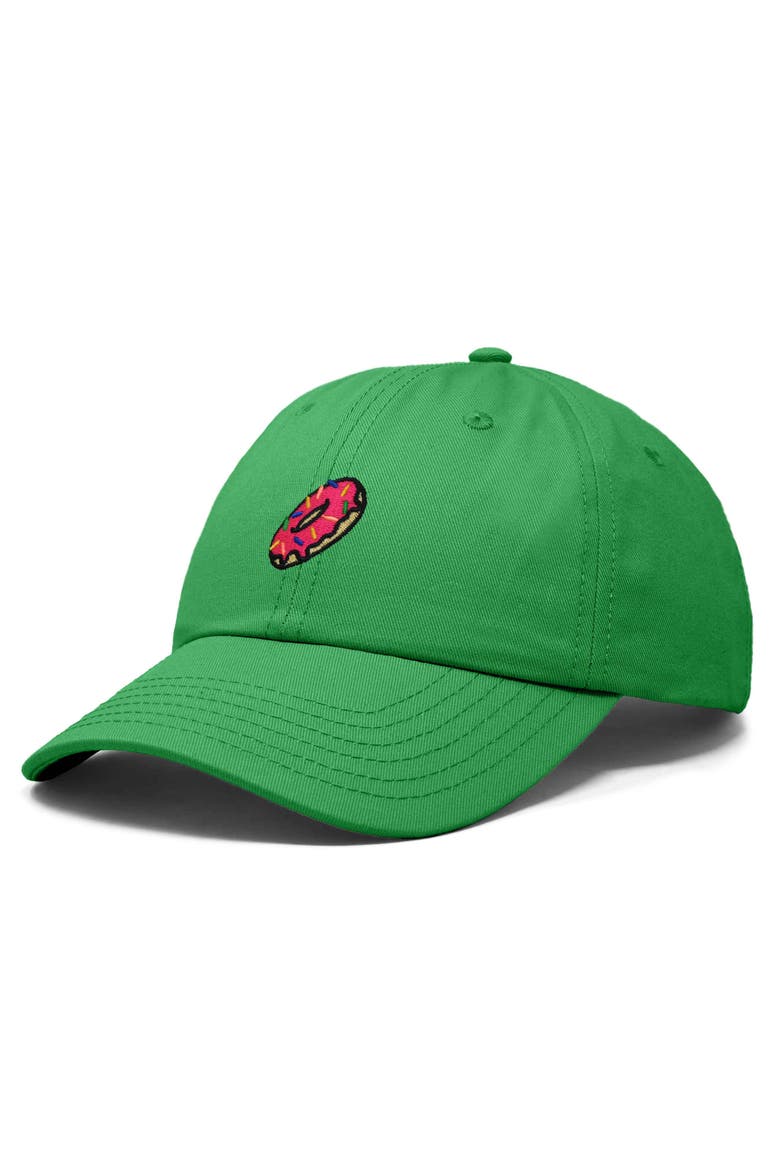 Donut Embroidered Adjustable Cap, Alternate, color, Kelly Green