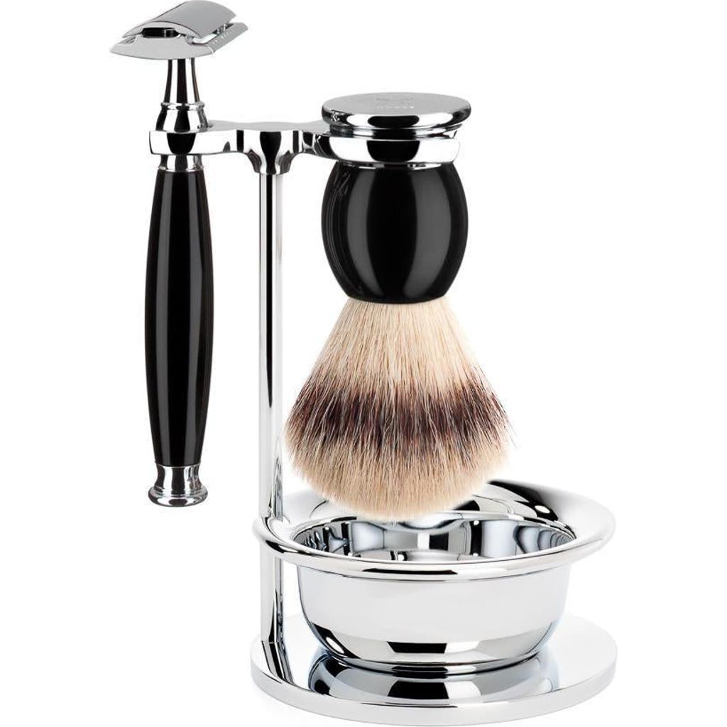 Mühle Sophist Black 4-piece Silvertip Fiber & Safety Razor Shaving Set In Black