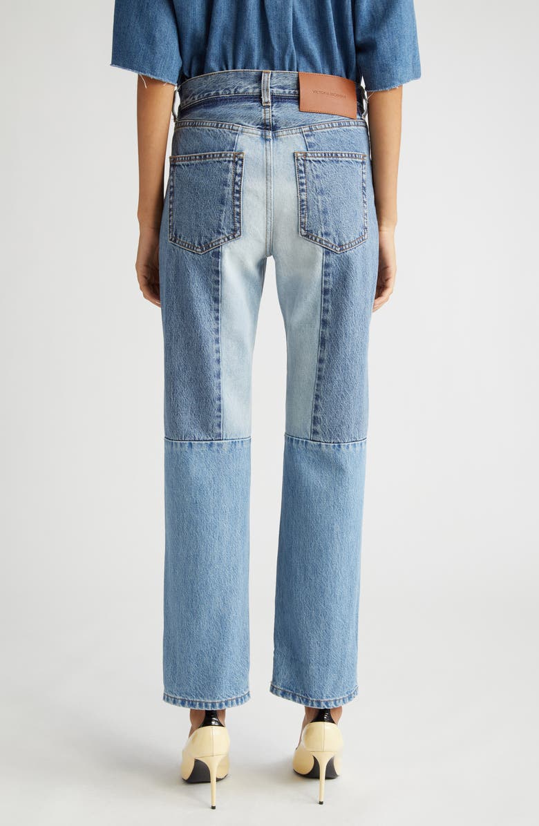 Victoria Beckham Victoria High Waist Colorblock Jeans, Alternate, color,