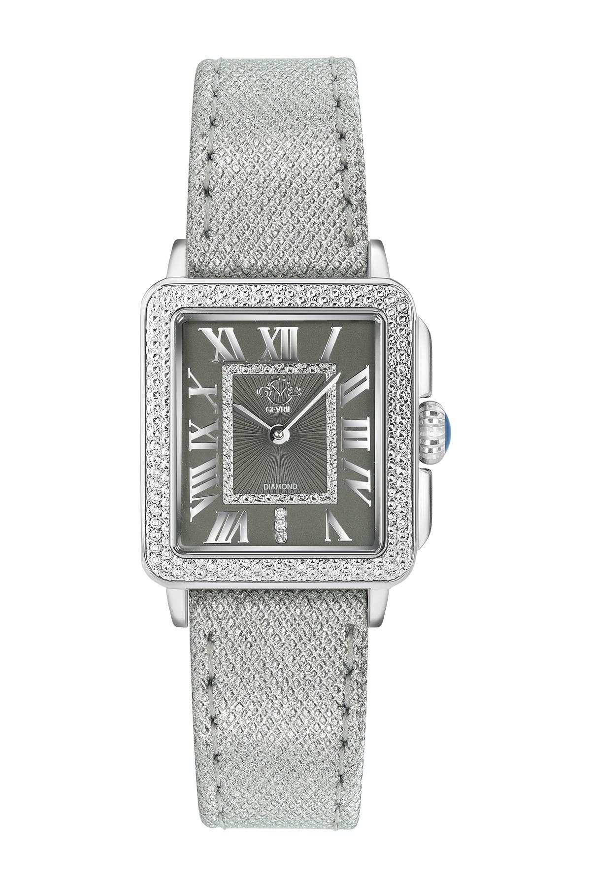 GV2 Padova Swiss Diamond Leather Watch, 28.5mm - 0.014 ctw