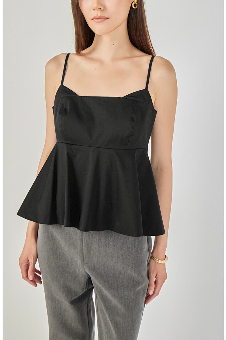 Peplum Camisole, Alternate, color, BLACK